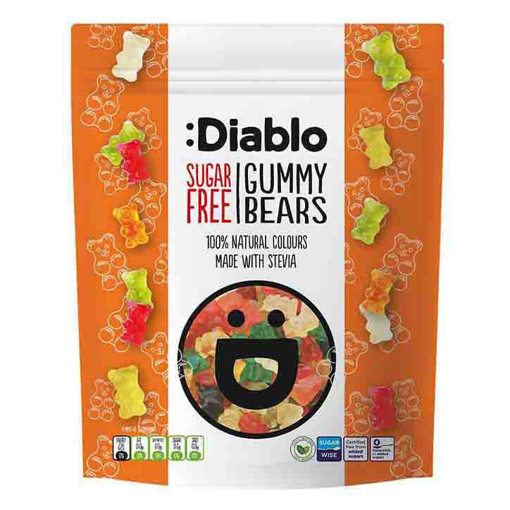 Diablo Sugar Free Gummy Bears Sweets 75G